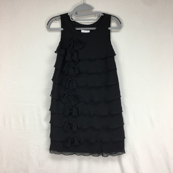 Blush by Us Angels Other - Blush by Us Angels Black Bow Tiered Ruffle Dress